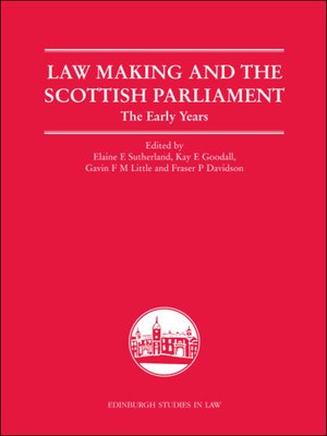 cover image of Law Making and the Scottish Parliament